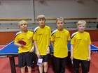 Yhteiskuva kilpailuun osallistuneista junioreistamme: Toivo (vasemmalla), Konsta, Niko ja Elmeri.