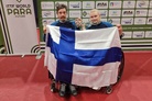 Suomalaispelaajat Italiassa. Vasemmalla Timo Natunen ja oikealla Aino Tapola.