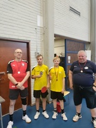 1400-luokan mitalistit (vasemmalta): Ari Torpström, Niko Hämäläinen, Elmeri Räsänen ja Jouko Antinoja. 