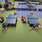 Joukkueottelu menossa TIP-70:aa vastaan. Niko Hämäläinen vasemmalla pöydällä ja Elmeri Räsänen oikealla. 